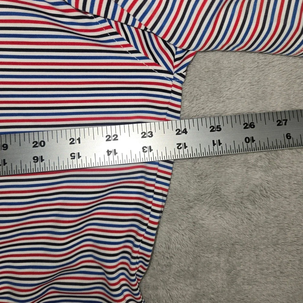 FootJoy Mens Striped Golf Polo Shirt Red White Blue CommonGround XL 1010288 - Picture 6 of 9